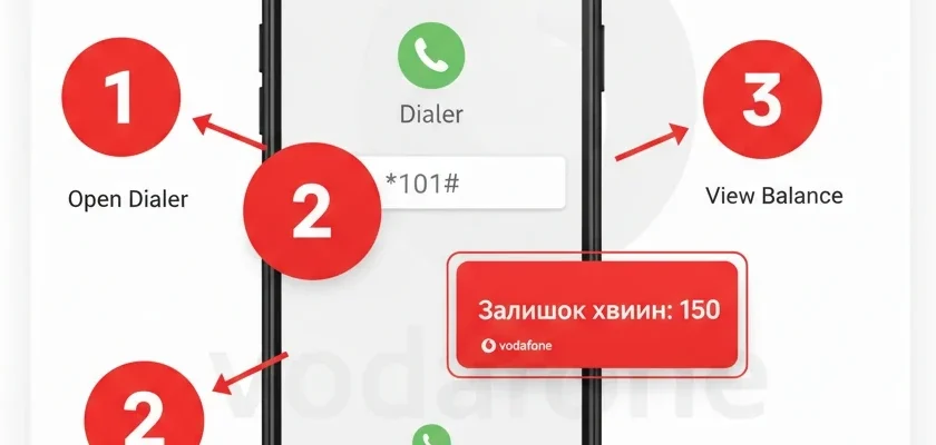 Як швидко перевірити залишок хвилин на Vodafone за допомогою коду?